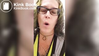 Tattooed milf takes a shit 2