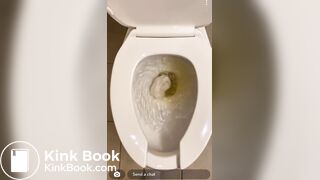 Teen girl shows her poop