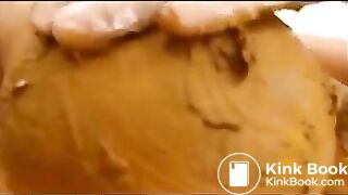 Big ass scat fisting, smearing and dildo fuck