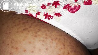 Put this lovely white cherry pattern panty on and play!