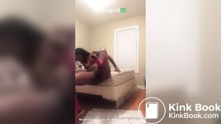 Sexy ebony taking soft pile of shit off the bed