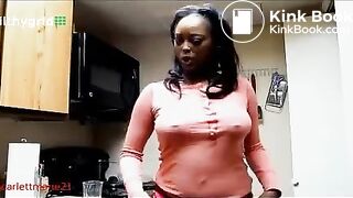 Ebony Pooping In Kitchen