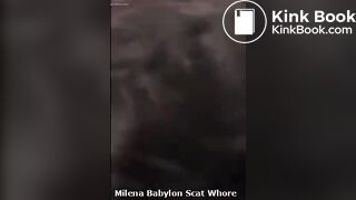 Female Scat-Slave Smoking&Eating Shit