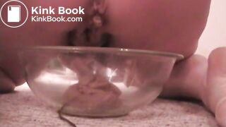 Southern lady desperation into a bowl.