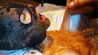 She takes a shitty cock in mouth Part2