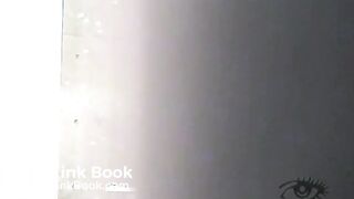 A Japanese girl has diarrhea in a park toilet.