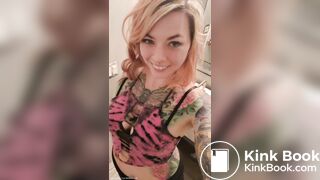 Tattooed babe dumping