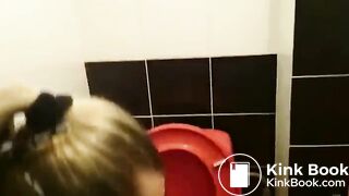 Scat whore eats shit in toilet