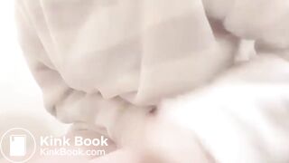 Jap girl having stomachache in toilet 1