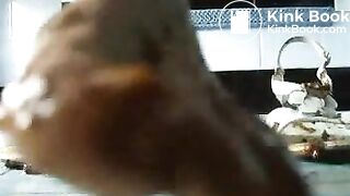 Girl shits on shoes and wears them