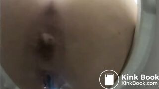 Blonde Pooping on toilet - video 2