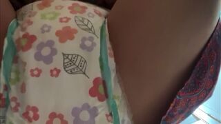 Sexy Girl Wets Diaper In Your Face