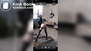 2B shits out her lava guts