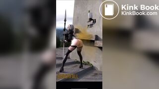 2B shits out her lava guts