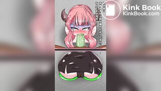 Girl farts and shits panties while giving a blowjob