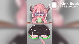 Girl farts and shits panties while giving a blowjob