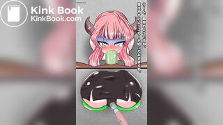 Girl farts and shits panties while giving a blowjob