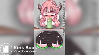 Girl farts and shits panties while giving a blowjob