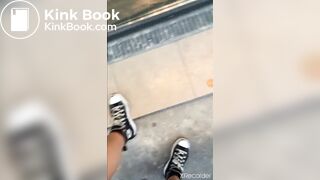 Girl walk on shit