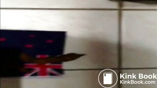 Girl takes a crap on a flag