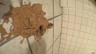 Japanese girl standing pooping