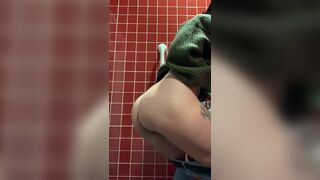 Fat shit on bathroom floor