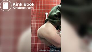 Fat shit on bathroom floor
