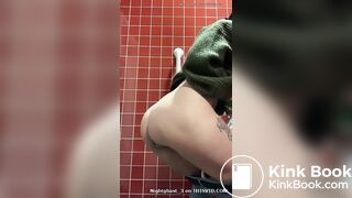 Fat shit on bathroom floor