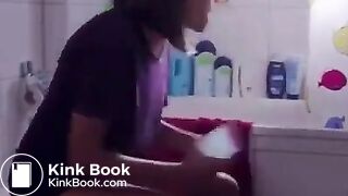 Girl uses phone to wipe her ass