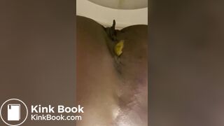 Ebony toilet shitting - video 4