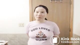 Dumb scat bitch eats her own shit - video 2