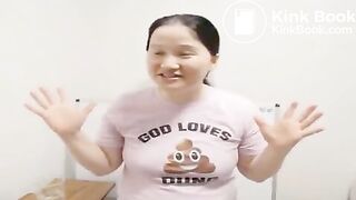 Dumb scat bitch eats her own shit