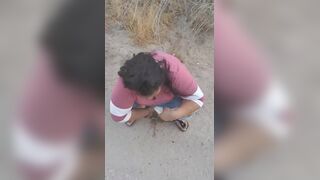 Shitting on the road stomach ache