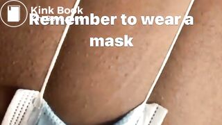 Hot girl destroy face mask with Her farts