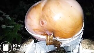 Alone in woods, piss and shit