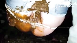 Alone in woods, piss and shit