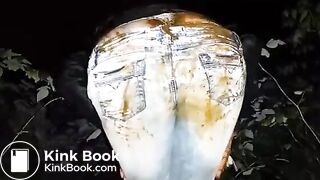 Alone in woods, piss and shit