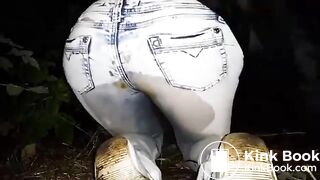 Alone in woods, piss and shit