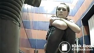 Pretty girl on the toilet