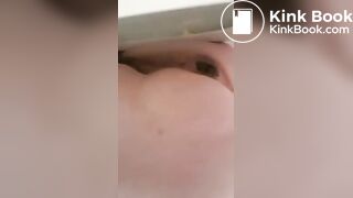 Sexy woman shitting in toilet