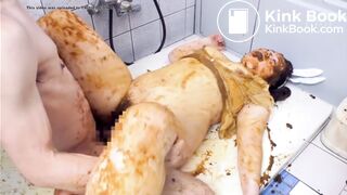 Chubby Asian scat sex