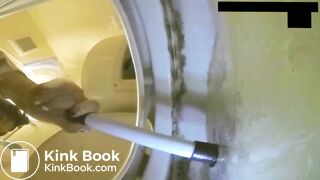 Schoolgirl poops her panties in front of the toilet