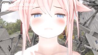 Close up of a girl's face while peeing and pooping