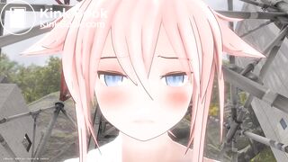 Close up of a girl's face while peeing and pooping