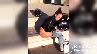 Cute girl couldn’t hold her poop anymore