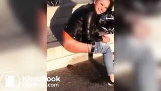 Cute girl couldn’t hold her poop anymore