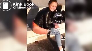 Cute girl couldn’t hold her poop anymore