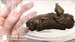 Amazing brunette doing and licking a big turd2