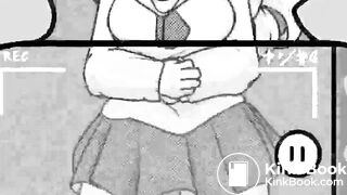 cute girl farting poop anime