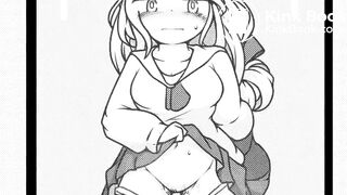 cute girl farting poop anime